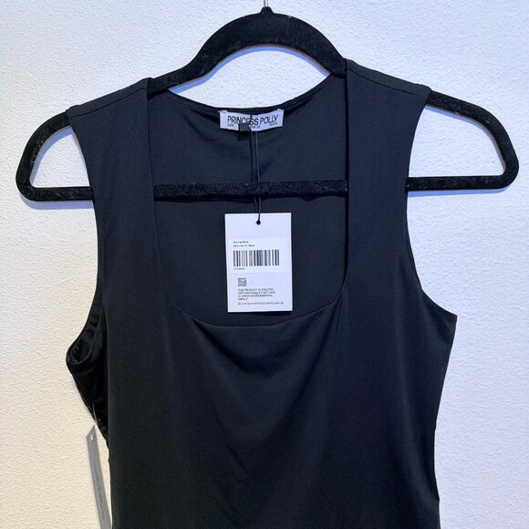 Princess Polly Zoe Top Sleeveless Square Neck Tank Top Size 8 Black (NWT) - Picture 6 of 7